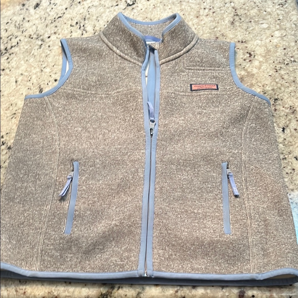 Vineyard Vines Gray and Blue Textured Vest